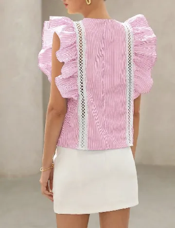 Bluza Aveloria, roz/alb