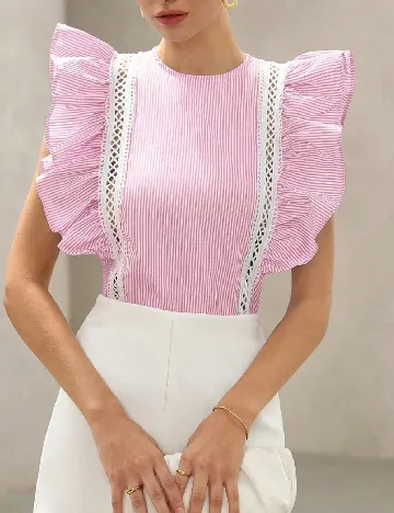 Bluza Aveloria, roz/alb