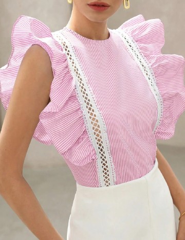 Bluza Aveloria, roz/alb