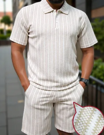 Compleu SHEIN Plus Size Men, crem/alb