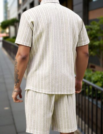 Compleu SHEIN Plus Size Men, crem/alb