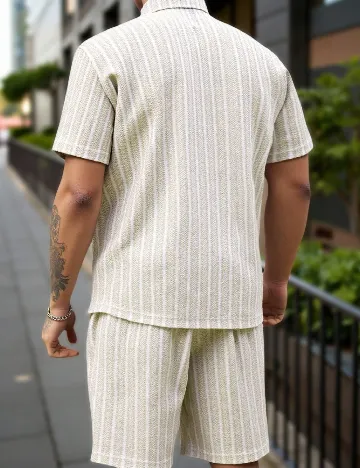 Compleu SHEIN Plus Size Men, crem/alb