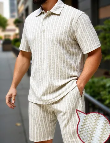 Compleu SHEIN Plus Size Men, crem/alb