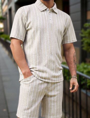 Compleu SHEIN Plus Size Men, crem/alb