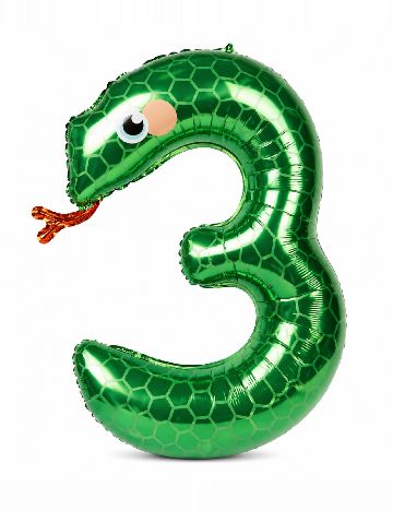 Balon folie cifra 3 ACTION, verde