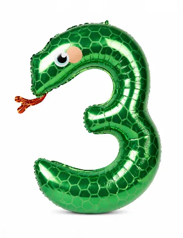 Balon folie cifra 3 ACTION, verde