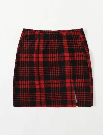 Fusta SHEIN, rosu/negru