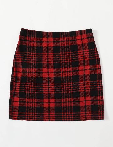 Fusta SHEIN, rosu/negru