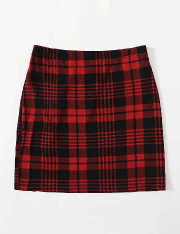 Fusta SHEIN, rosu/negru