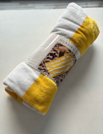 Prosop de plaja KONIMPEX, galben/alb