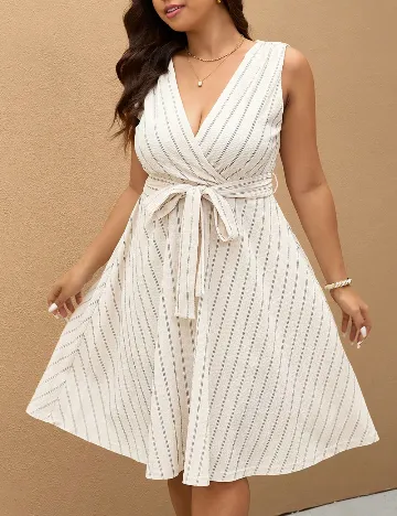 Rochie scurta SHEIN CURVE, crem/negru