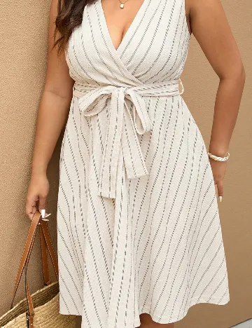 Rochie scurta SHEIN CURVE, crem/negru