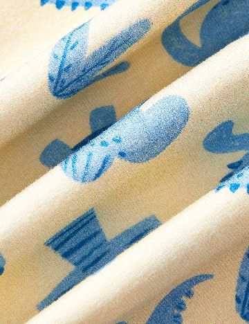 Set pantaloni Cozy Pixies, albastru/crem