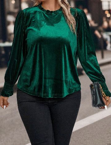 Bluza SHEIN CURVE, verde