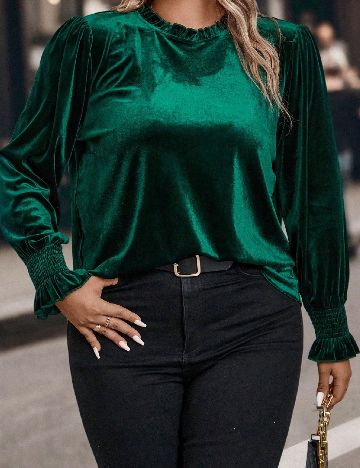 Bluza SHEIN CURVE, verde