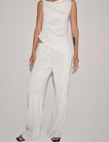 Pantaloni Zara, alb