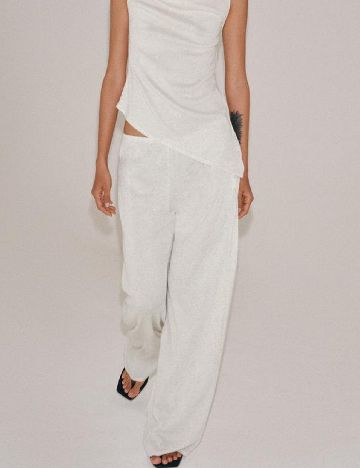 Pantaloni Zara, alb