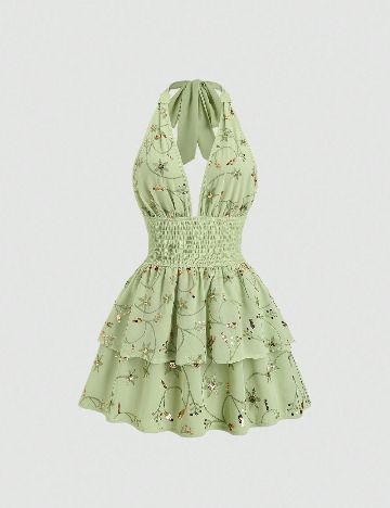 Rochie scurta SHEIN, verde