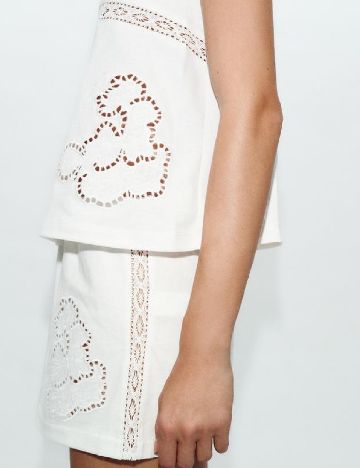 Pantaloni scurti Zara, alb