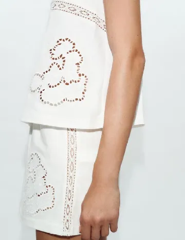 Pantaloni scurti Zara, alb