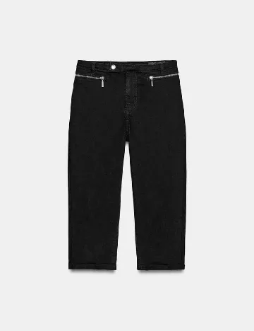 Pantaloni trei sferturi Zara, negru