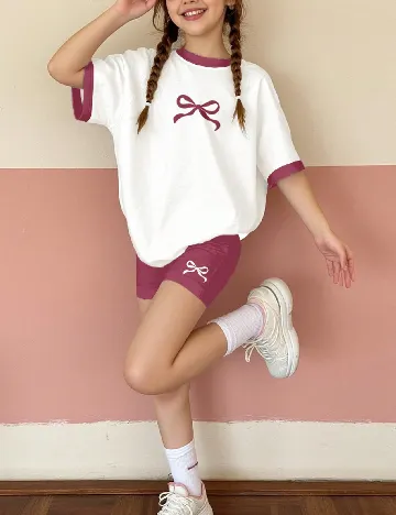 Compleu Shein Kids, alb/roz