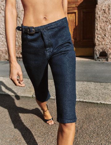 Pantaloni trei sferturi Zara, bleumarin