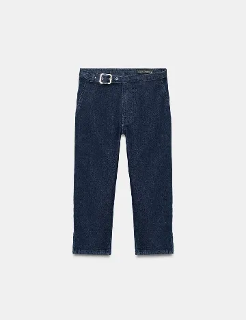 Pantaloni trei sferturi Zara, bleumarin