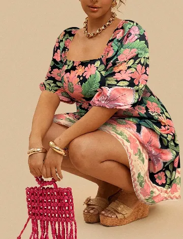 Rochie scurta SHEIN CURVE, floral print