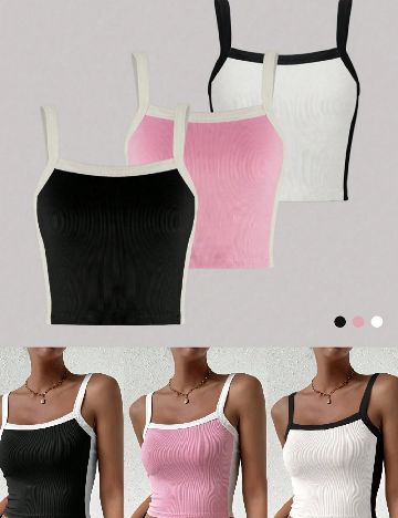 Set topuri 3 bucati SHEIN, mix culori