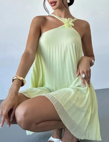 Rochie scurta SHEIN, verde deschis