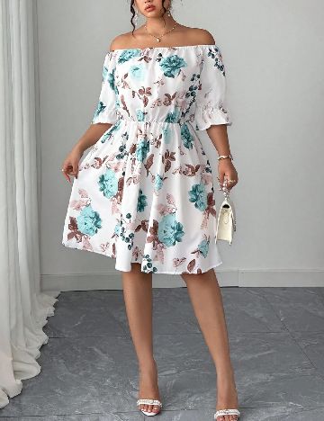 Rochie scurta SHEIN CURVE, alb