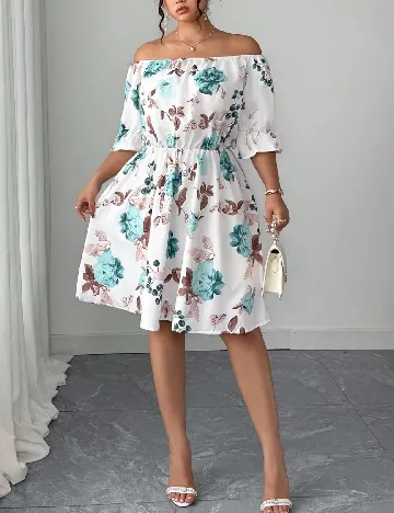 Rochie scurta SHEIN CURVE, alb