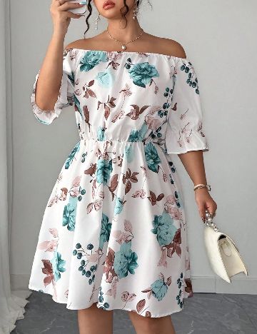 Rochie scurta SHEIN CURVE, alb