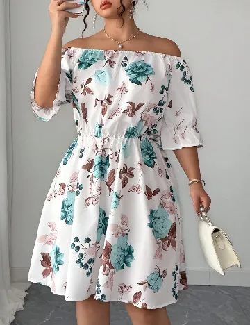 Rochie scurta SHEIN CURVE, alb