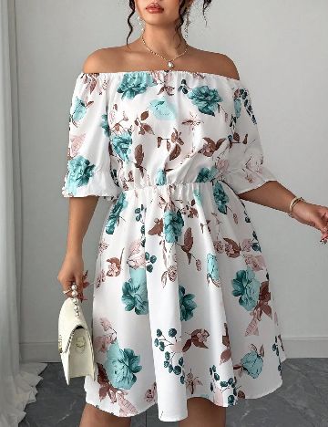 Rochie scurta SHEIN CURVE, alb