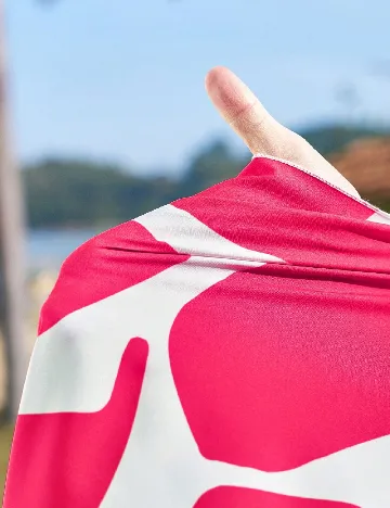 Salopeta SHEIN CURVE, roz/alb