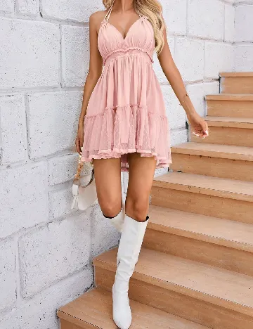 Rochie scurta Aveloria, roz