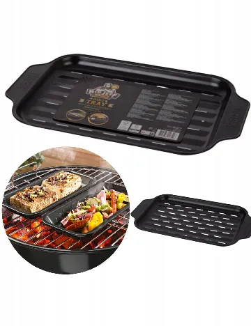 Tava antiaderenta pentru gratar Big Jeff, negru