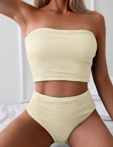 Costum de baie SHEIN, galben deschis