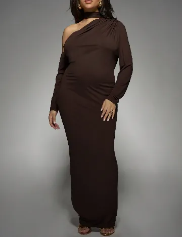 Rochie lunga MISSGUIDED Plus Size, maro