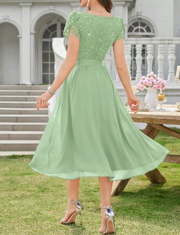 Rochie medie Miusol, verde