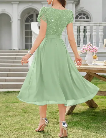 Rochie medie Miusol, verde