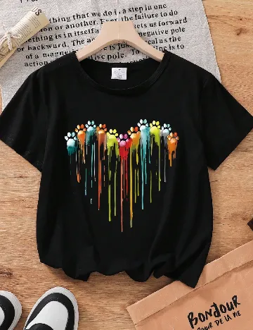 Tricou Shein Kids, negru