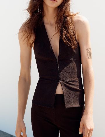 Top Zara, maro inchis