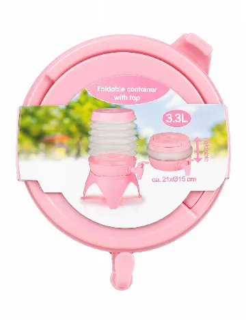 Recipient pliabil cu robinet, 3,3L A.I.&E., roz