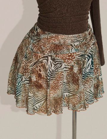 Fusta pantalon SHEIN CURVE, mix culori