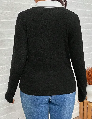 Bluza SHEIN CURVE, negru/alb