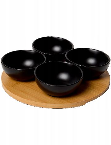 Set tapas, 5 piese ACTION, negru/maro