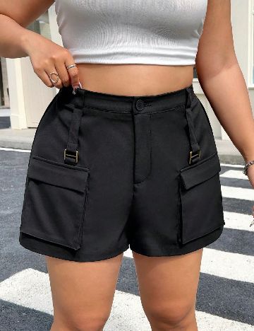 Pantaloni scurti SHEIN CURVE, negru